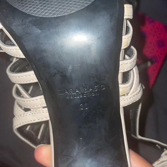 Zara Pink Black Bead and Crystal Strappy High Heel Sandals - Picture 17 of 17